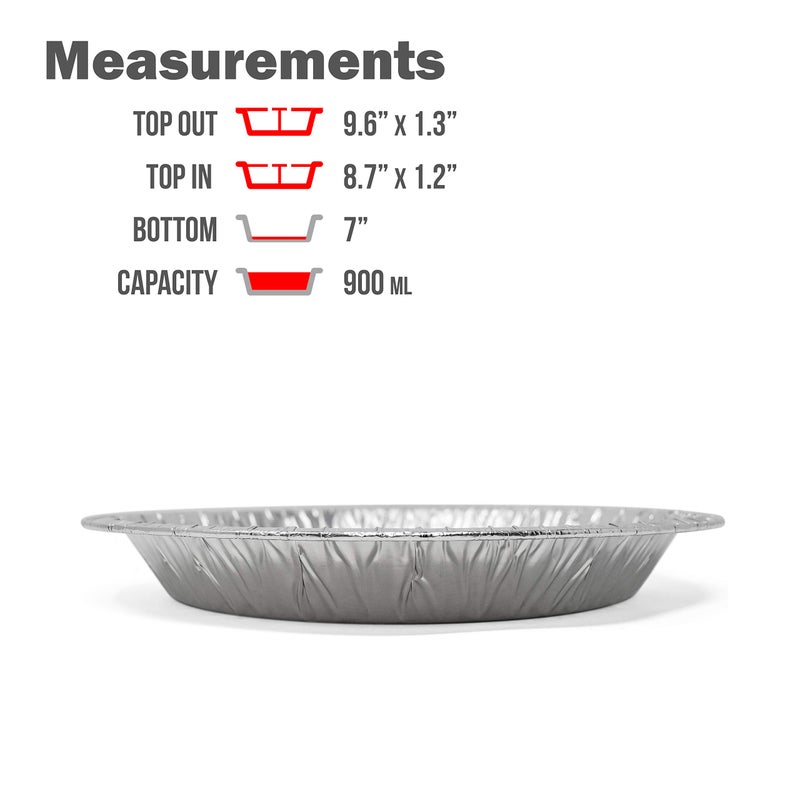 Fig & Leaf (60 Pack) Premium 9-Inch Pie Pans l Disposable Aluminum Foil l Heavy-Duty l Tin Plates for Tart Quiche Pies - Image 2